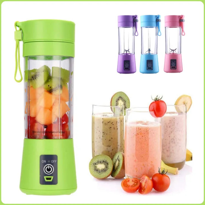 USB Chargeable Juicer Blender 6 Blades – 380ml Portable Smoothie Maker