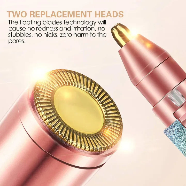 2-in-1 USB Rechargeable Eyebrow Trimmer & Facial Hair Remover for Women | Portable Precision Hair Shaver