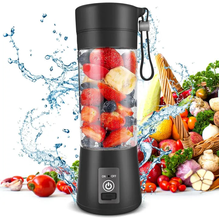 USB Chargeable Juicer Blender 6 Blades – 380ml Portable Smoothie Maker